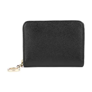 BVLGARI Cow Leather Coin Purses Wallets Women's Black