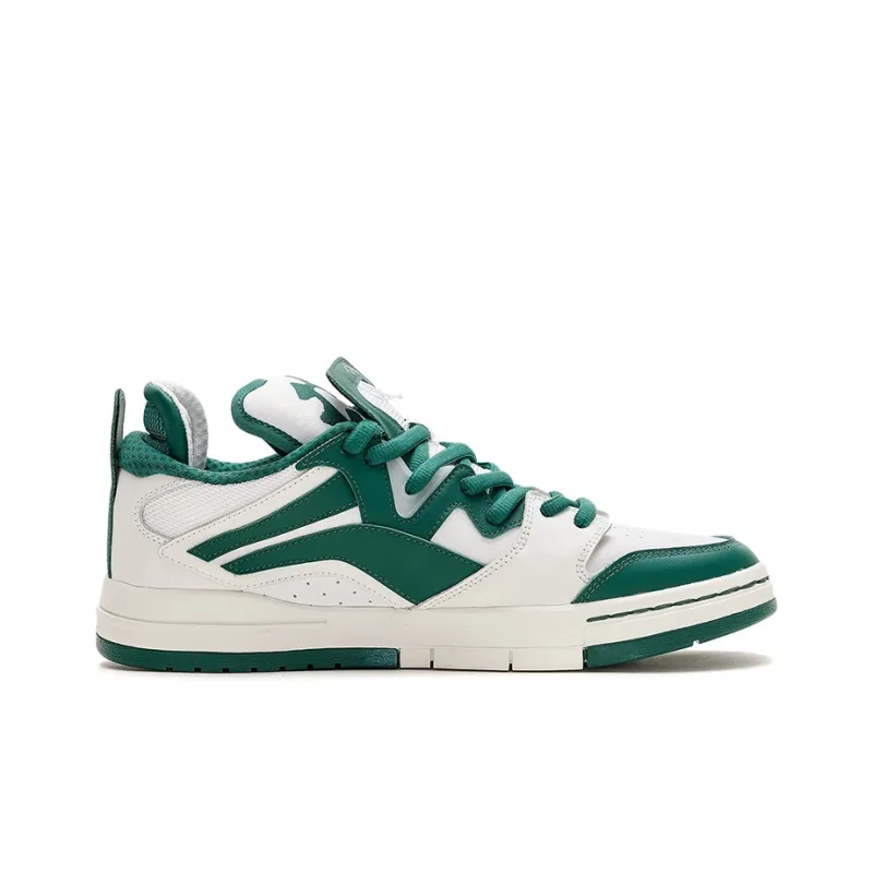 LiNing Wave Pro Durable Breathable Low-Top Skateboard Shoes Men's Green White-1