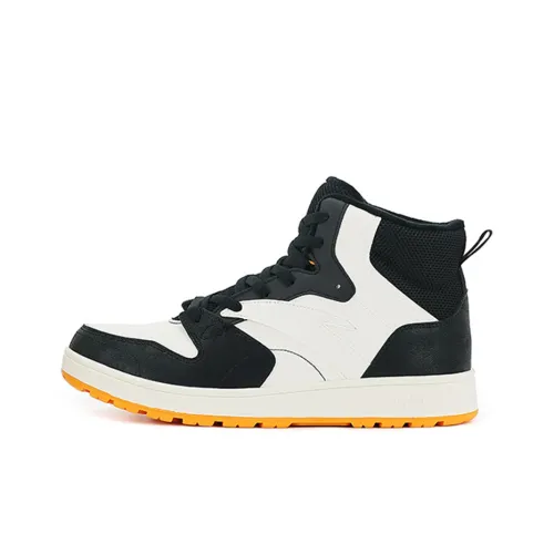 ANTA Skateboard Shoes Men High-Top Black/Ivory White/Oil Paint Yellow