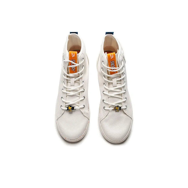 SNOOPY x Anta Life Collection Durable Breathable High Top Skateboard Shoes Men's Ivory White-2