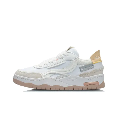 LiNing CF Tracing Anti Slip Wear Resistant Low Top Skateboard Shoes Women's White
