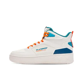 361° Burning Tide 1 High Top Skateboard Shoes Men's White Cyan