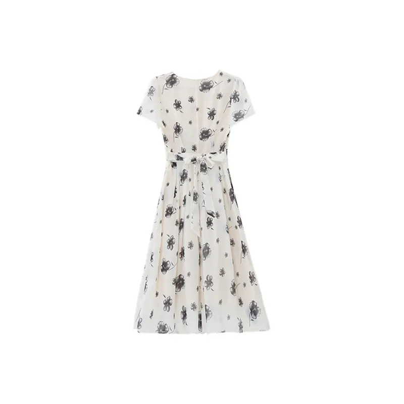 MRR&CO. Short Sleeved Dresses Women's White-1
