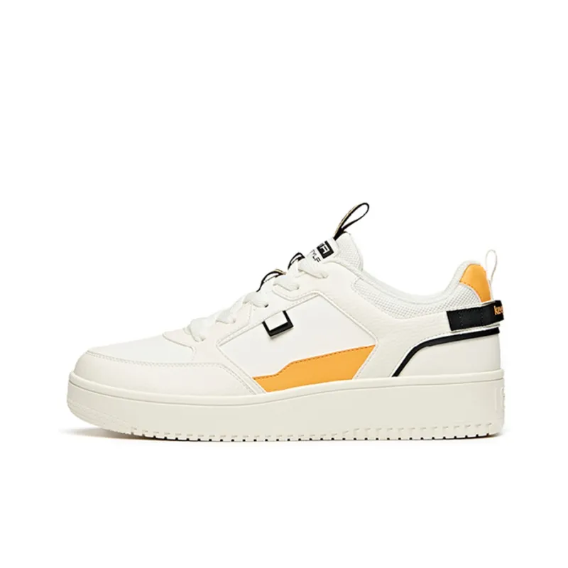 Anta Slip Resistant, Abrasion Resistant, Lightweight Low Top Skateboard Shoes Men's White Orange-0