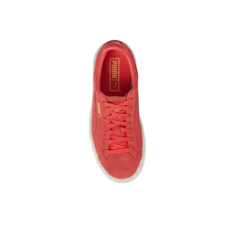 PUMA Suede Platform Board Shoes Red/Blue Women's-3