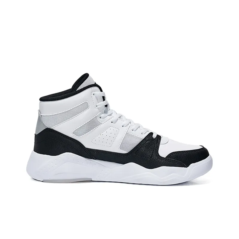 361° Xingran Durable Breathable High Top Skateboard Shoes Men's White Black-1