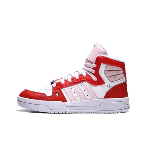 Adidas Neo Entrap Skateboard Shoes Women's Mid-Top White/Red/Pink