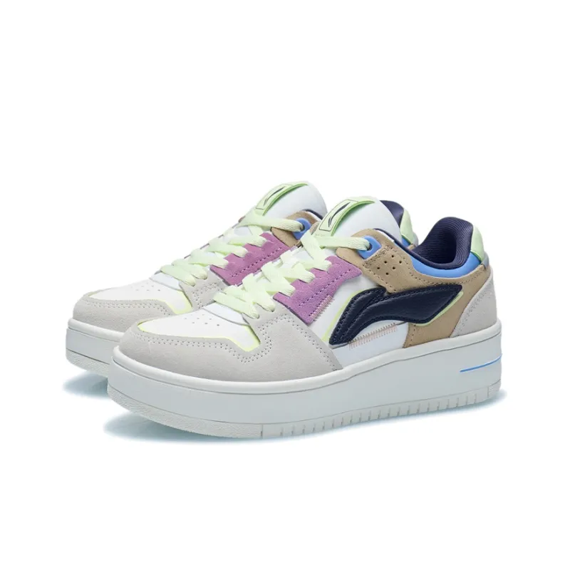 LiNing Tianji Slip Resistant, Abrasion Resistant, Lightweight, Breathable Low Top Skateboard Shoes Women's Mist White-2