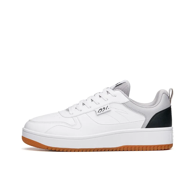 Anta Life Collection Warm Slip-Resistant Cushioning Wear-Resistant Support Low-Top Skateboard Shoes White Gray Black-0