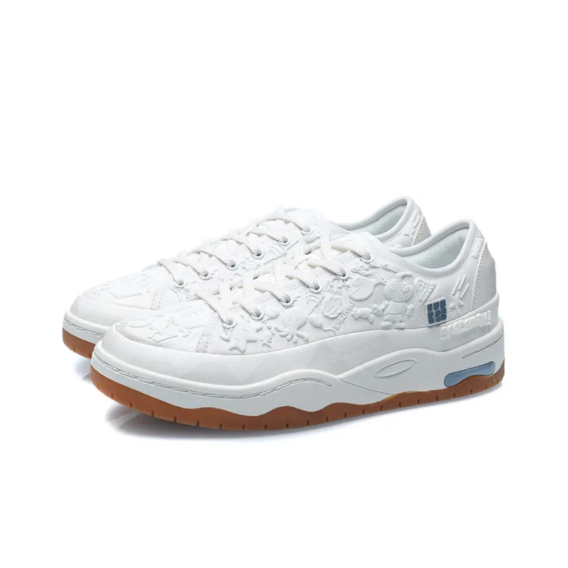 LiNing CF Pursuit Anti Slip And Wear Resistant Lightweight Low Top Skateboard Shoes Unisex Mist White-2