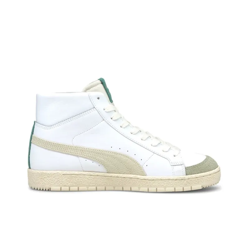 PUMA Ralph Sampson Slip-Resistant Lightweight Coverage High-Top Skateboard Shoes Women's White Green-1