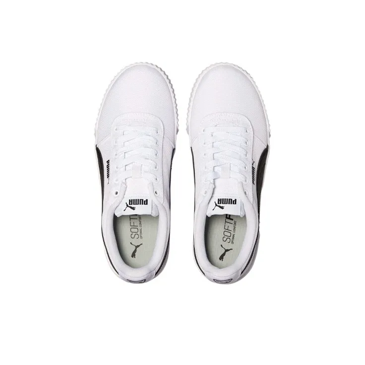 PUMA Carina Canvas Leisure Board Shoes White/Black Women's-2