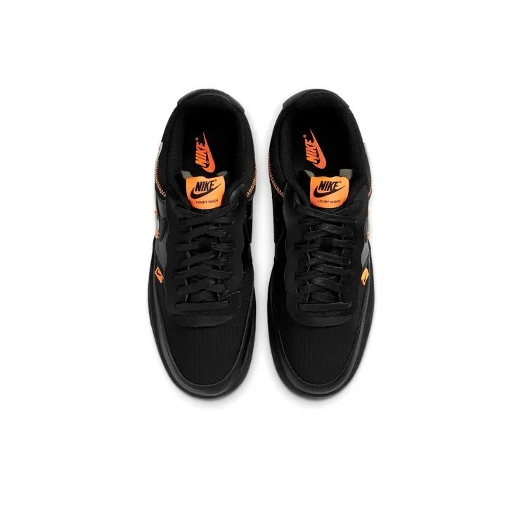 Nike Court Vision Low Premium 'Black Total Orange'-3