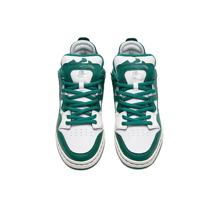 LiNing Wave Pro Durable Breathable Low-Top Skateboard Shoes Women's Green White-3
