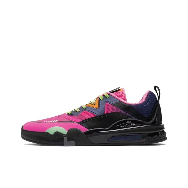 Erik Ellington x LiNing LINGTENG 䨻 'Tropicana' Slip Resistant Low Top Skateboard Shoes Men's Black Pink-0