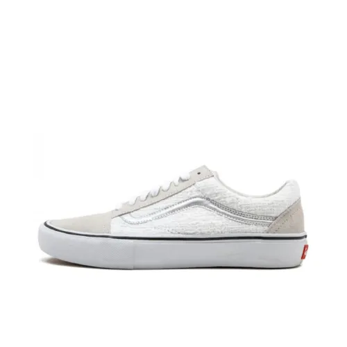 Vans Supreme X Vans Old School Pro Iridescent Skate Shoes Unisex White