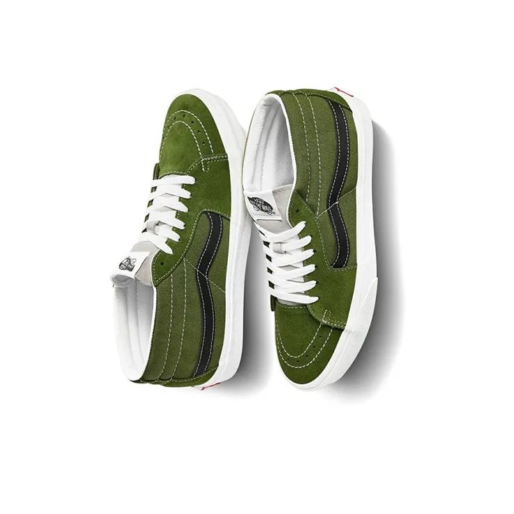 Vans Sk8 Mid Low Top Skate Shoes Unisex Dark Green-2