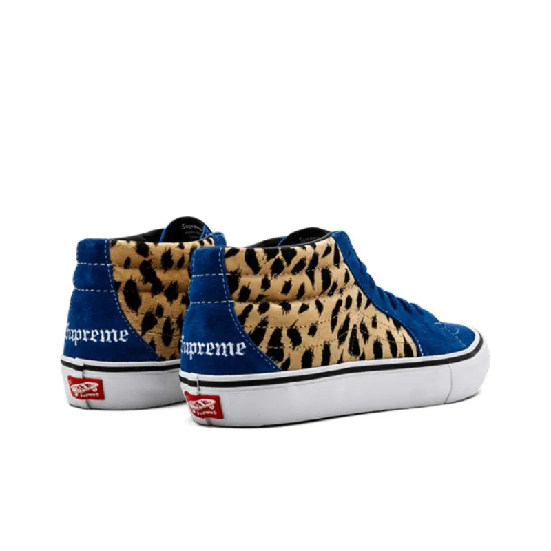 Vans Sk8 Mid Supreme Velvet Leopard Royal-2