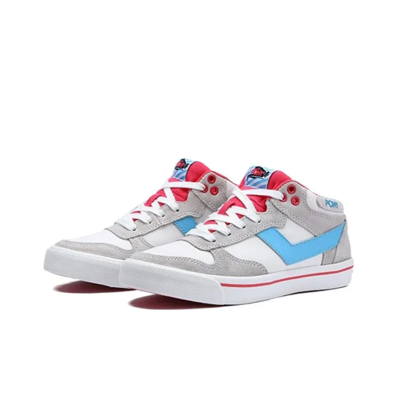 Pony Atop Skateboard Shoes Women's Low Top Gray White-1