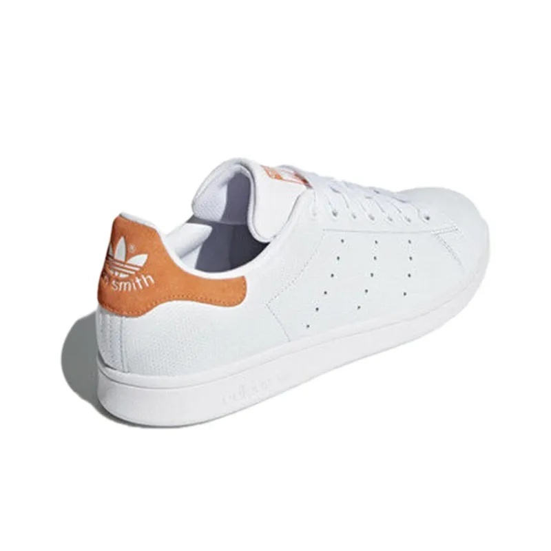 Adidas Originals STAN SMITH Non-slip Lightweight Low-Top Skateboard Shoes Women's White Orange-3