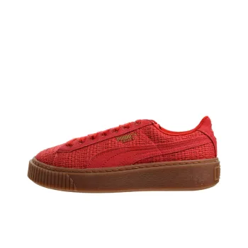 PUMA Basket Platform Woven High Risk Red/Gold Women's