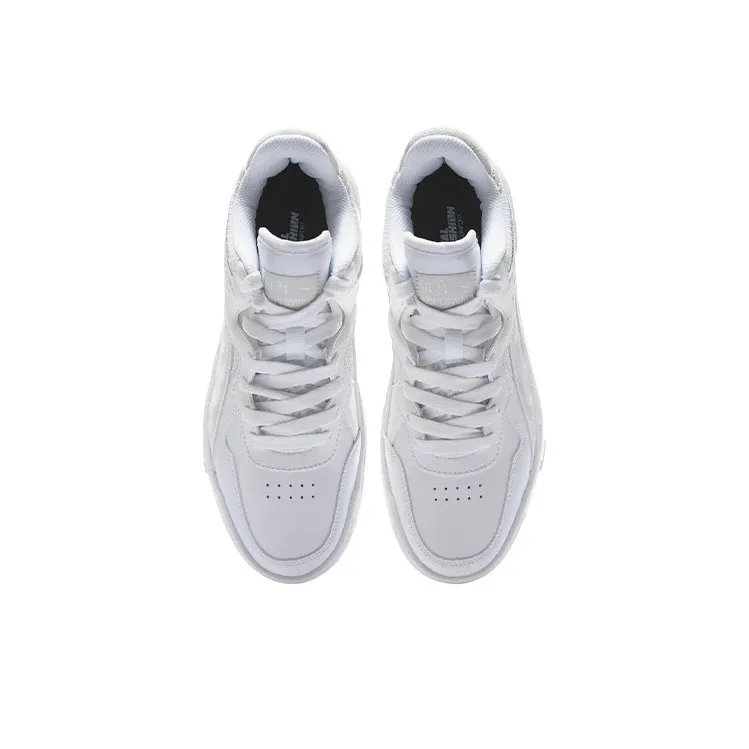 LiNing Wave Anti Slip Wear Resistant Low Top Skateboard Shoes Women's White-3