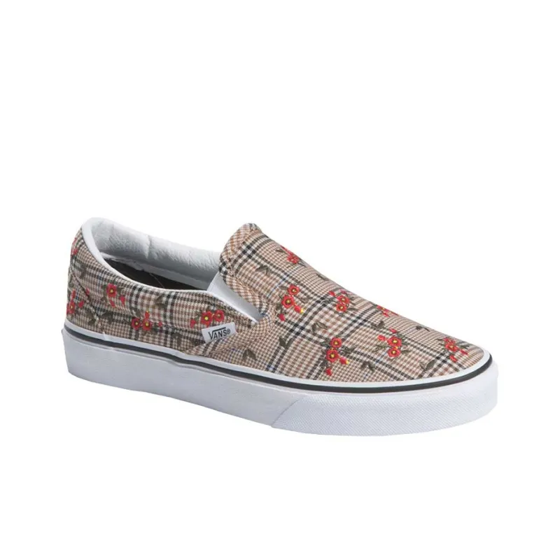 Vans Slip on Series Skateboard Shoes Women's Low Top Embroidered Floral-2