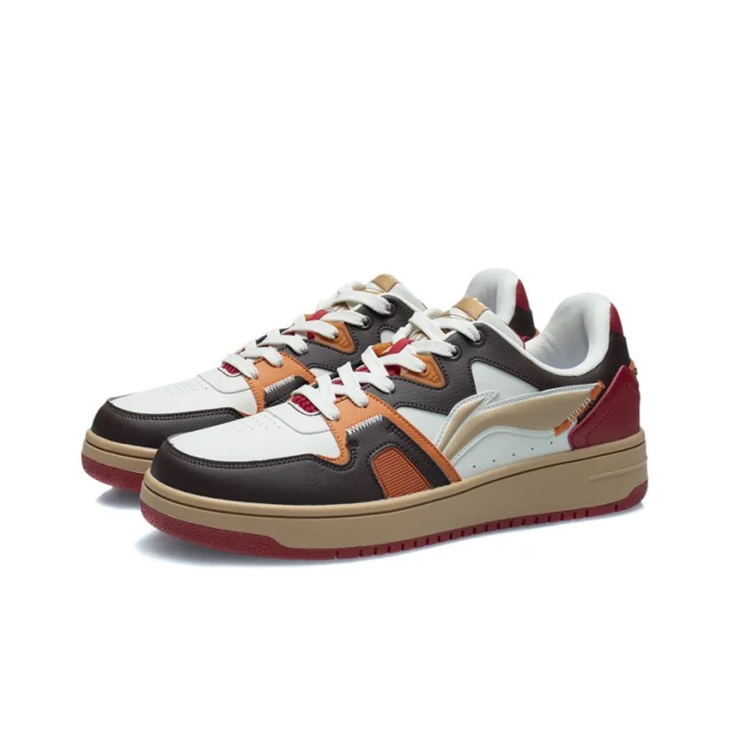 LiNing Anti Slip Wear Resistant Low Top Skateboard Shoes Men's Bull Red-2