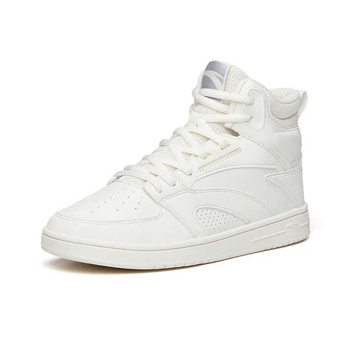 Anta Non slip Lightweight High Top Skateboard Shoes Women's Ivory White-1