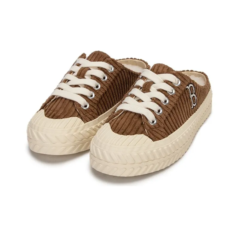 MLB Playball Mule Cushioned Wear Resistant Lightweight Breathable Low Top Skateboard Shoes Unisex Brown-2