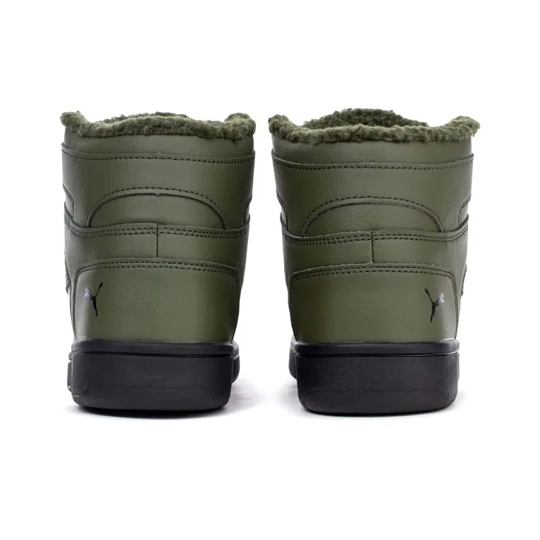 PUMA Rebound Layup SL Fur Anti-Slip Wear-Resistant High-Top Skateboard Shoes Men's Army Green-3