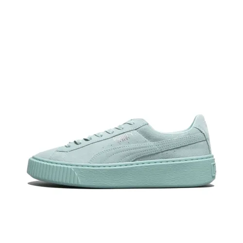 PUMA Platform Skateboard Shoes Women's Low-Top Mint Green