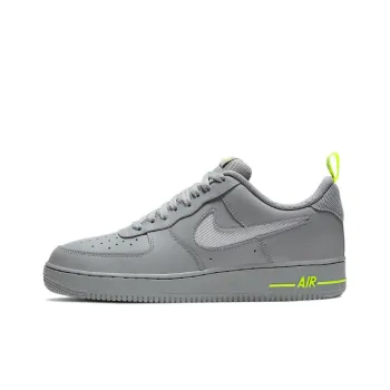 Nike Air Force 1 Low Cut Out Swoosh Particle Grey Volt