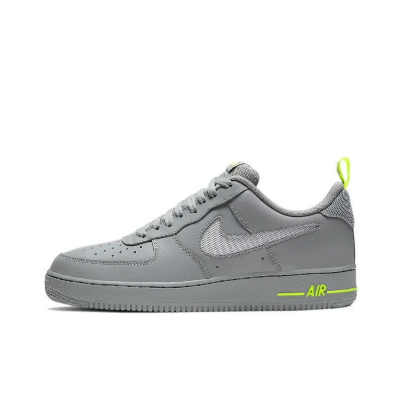 Nike Air Force 1 Low Cut Out Swoosh Particle Grey Volt-0