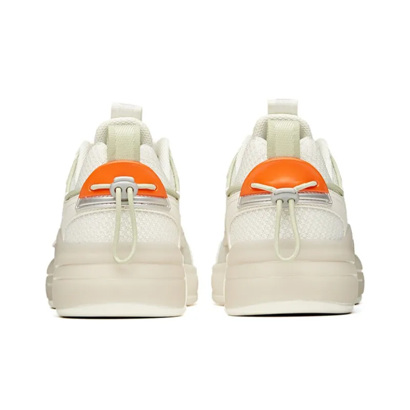 Anta Life Collection Slip-Resistant Cushioning Wear-Resistant Low-Top Skateboard Shoes White Orange Green-3