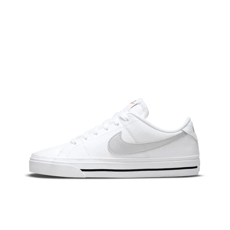 Nike Court Legacy Slip Resistant Cushioning Wear Resistant Lightweight Low Top Skateboard Shoes Women's White Gray-0
