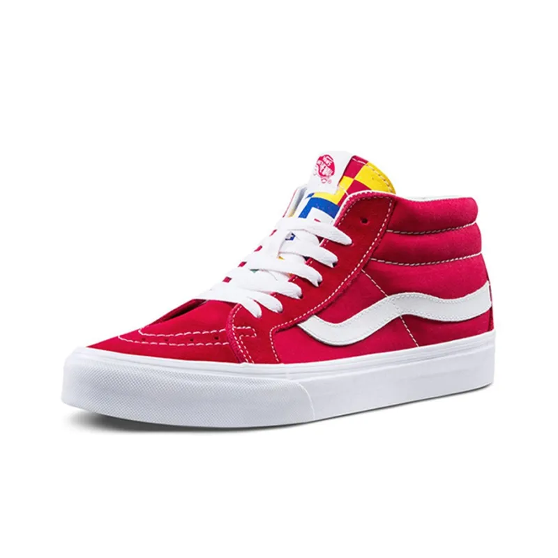 Vans SK8 Mid Mid Top Skate Shoes Red Unisex-1