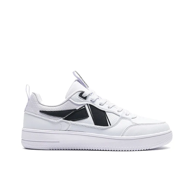 XTEP Coverage Cushioning Lightweight Low Top Skateboard Shoes Men's White Black-1