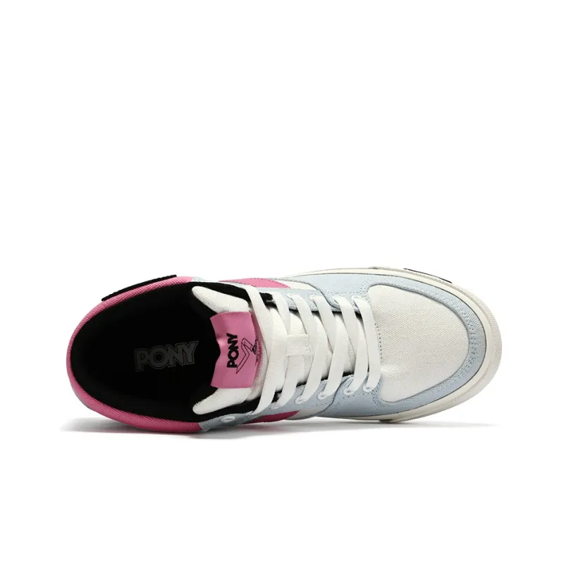 PONY Atop Low Top Skateboard Shoes Women's White Gray Blue Multicolor-3