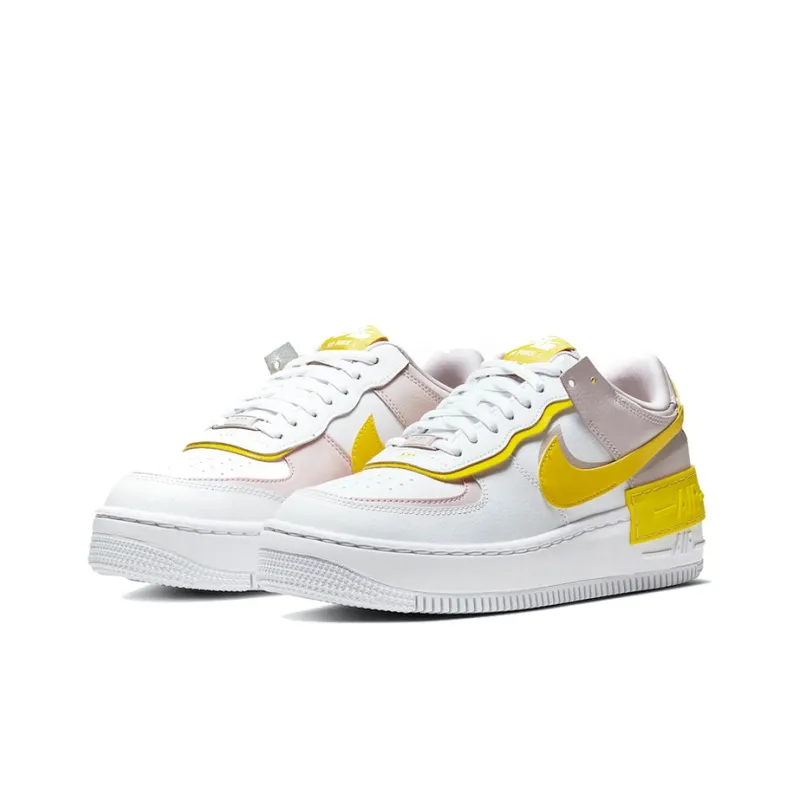 Nike Air Force 1 Low Shadow White Barely Rose Speed Yellow Women's-2