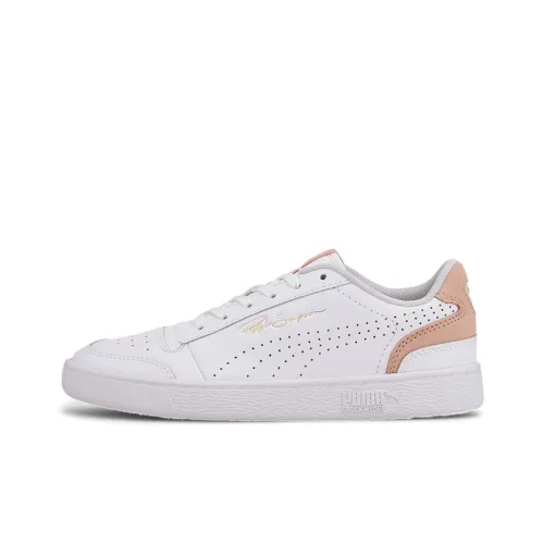 PUMA Ralph Sampson Anti-Slip And Wear-Resistant Lightweight Low-Top Skateboard Shoes Unisex Pink White