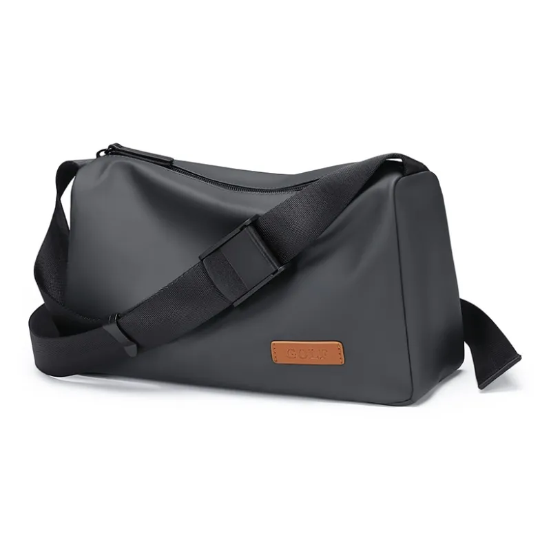 GOLF Fabric With Synthetic Leather Crossbody Bag Shoulder Bag Medium Size Men's Black/Gray-5