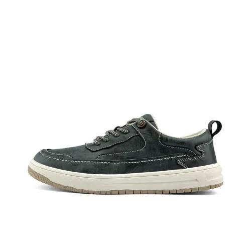 Jeep Skateboard Shoes Men Low-Top Black