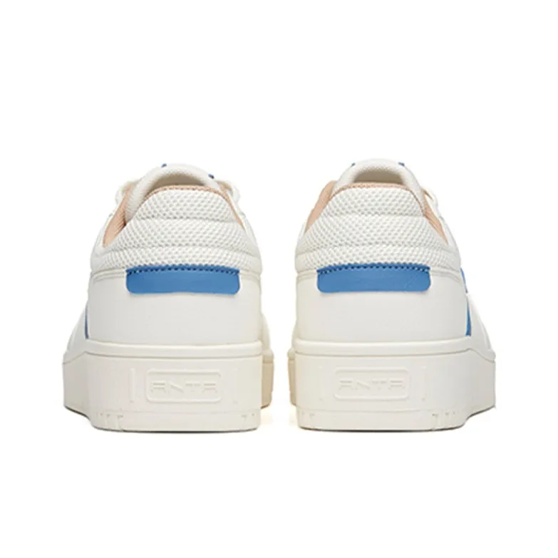 Anta Slip Resistant Cushioning Wear Resistant Lightweight Low Top Skateboard Shoes Men's White Blue-4