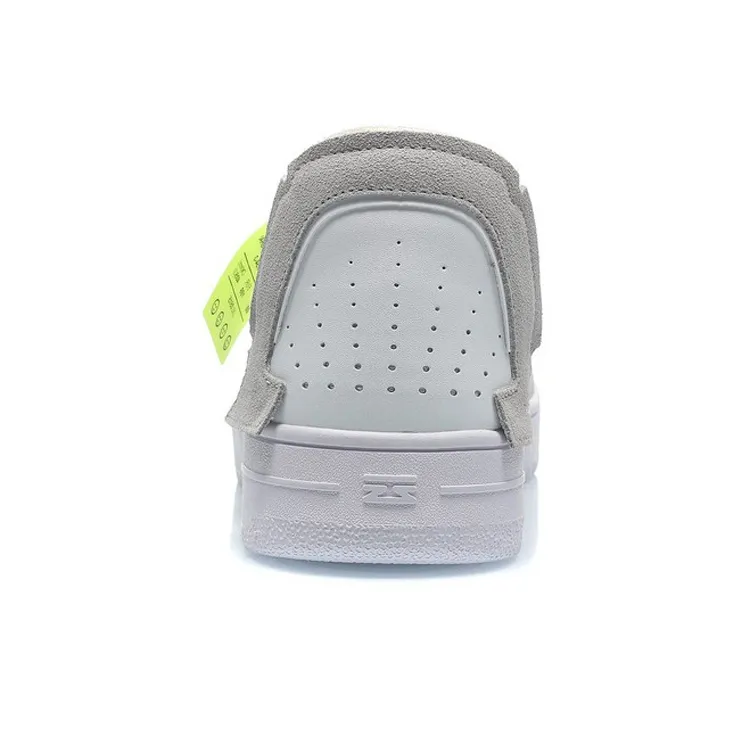 LiNing CF Deconstruction Anti Slip Wear Resistant Low Top Skateboard Shoes Men's White Gray Black-4