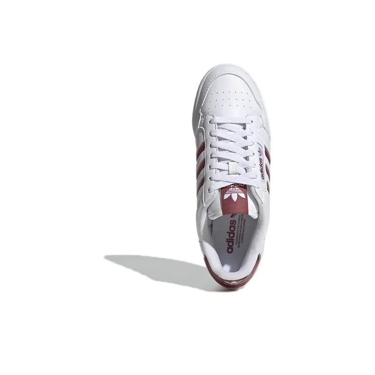 Adidas Originals Continental 80 Stripes Abrasion Resistant Low Top Skateboard Shoes Men's White Red-4