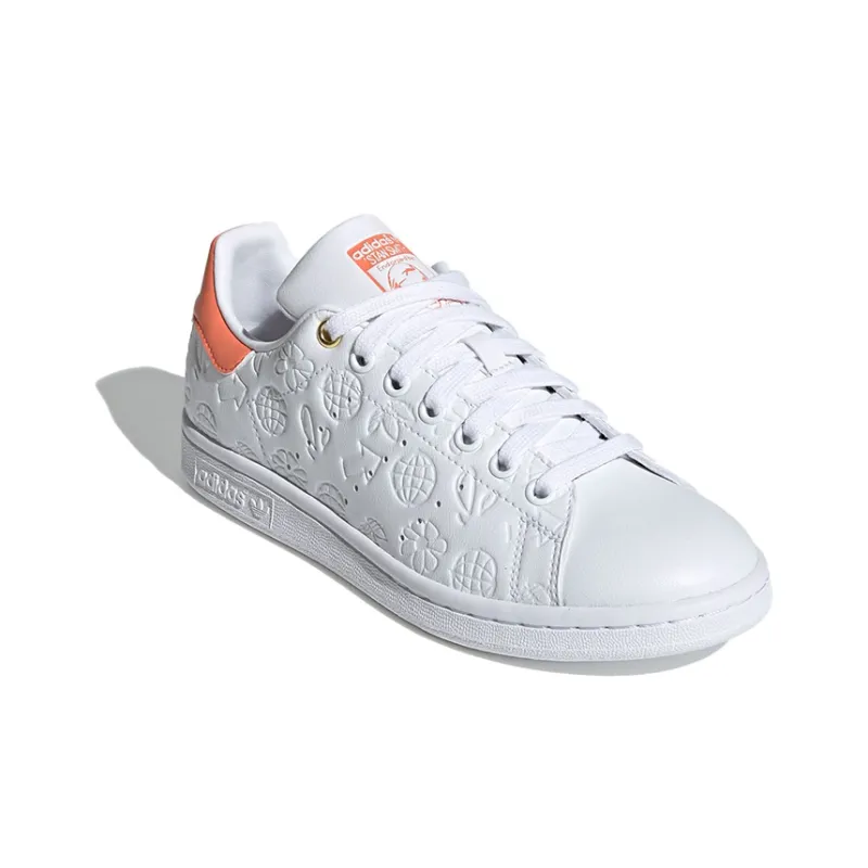 Adidas Stan Smith Embossed Graphics White Semi Coral Women's-2