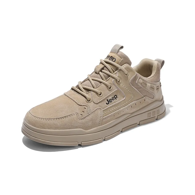 Jeep Skateboard Shoes Men Low Top Earth Yellow-2