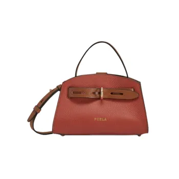 Furla Margherita Collection Leather Dome Bag, Shoulder Bag, Crossbody Bag, Handbag Mini Women's Cinnamon