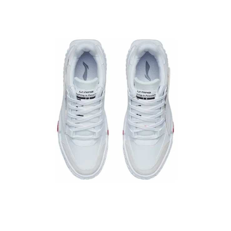 LiNing Coverage Thermal Slip Resistant Low Top Skateboard Shoes Men's White-2
